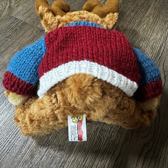 Rare DANDEE Reindeer Plush w Winter Snowman Sweater SAMPLE 14" - Picture 6 of 9
